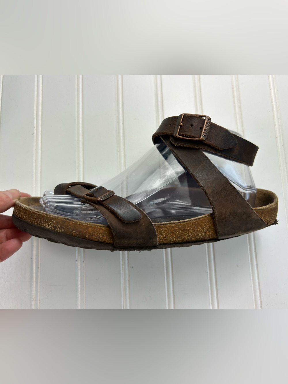 Birkenstock Sandal Yara Habana Brown Leather Buckle Ankle Toe Size 39 Sold As Is - Picture 2 of 8